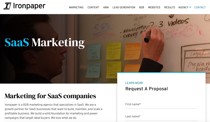 Ironpaper Top SaaS Marketing Companies