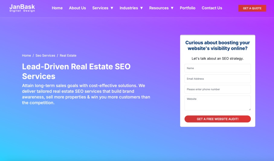 JanBask Digital Design Best Real Estate SEO Firms