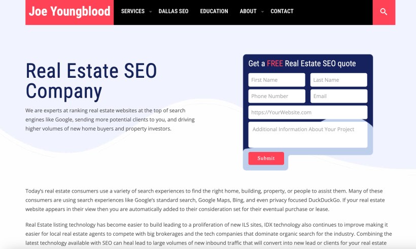 Joe Youngblood Best Real Estate SEO Company