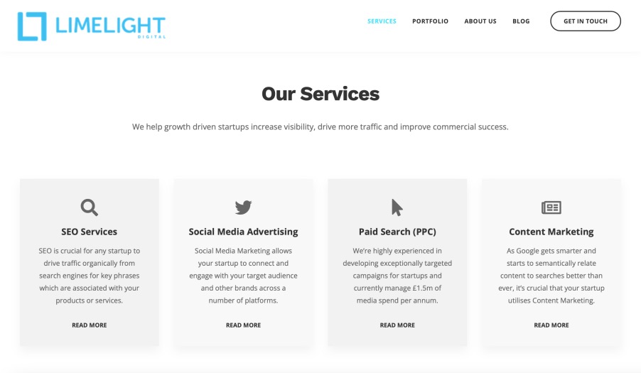 Limelight Digital Best Tech Startup Marketing Agency