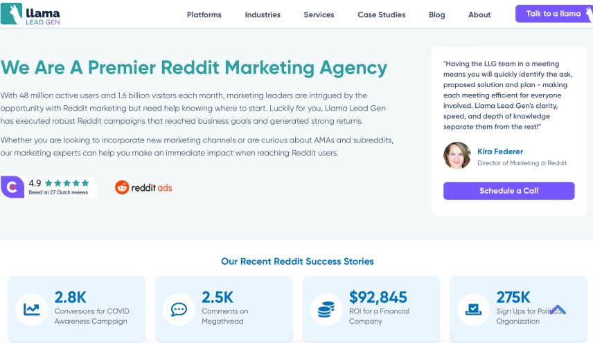 Llama Lead Gen Full-Service Reddit Marketing Company