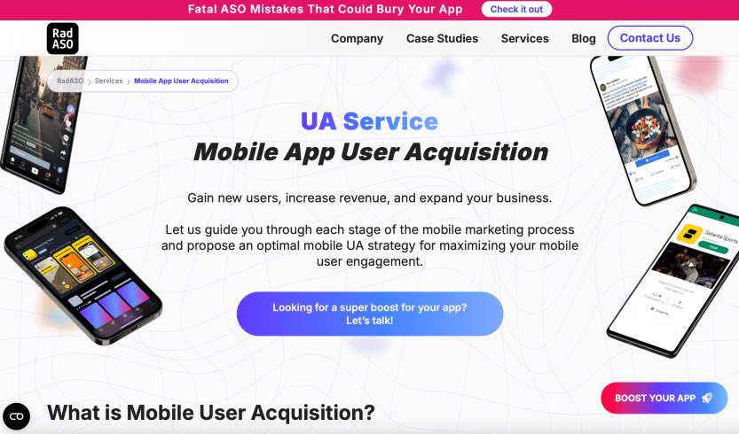 RadASO Best User Acquisition Services Agency