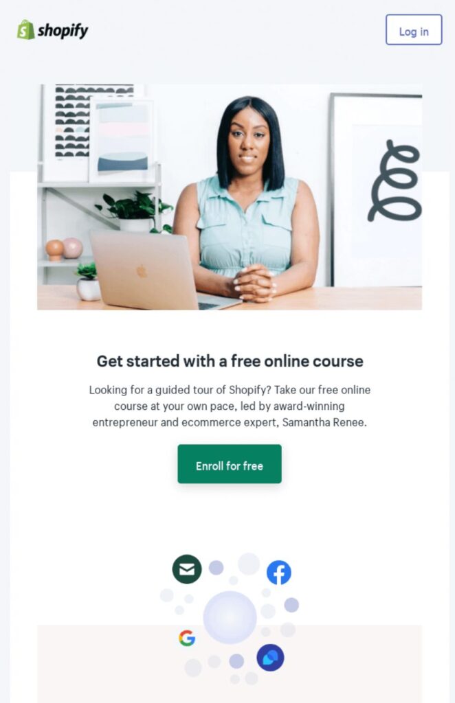 Shopify Free Online Course Email Campaign