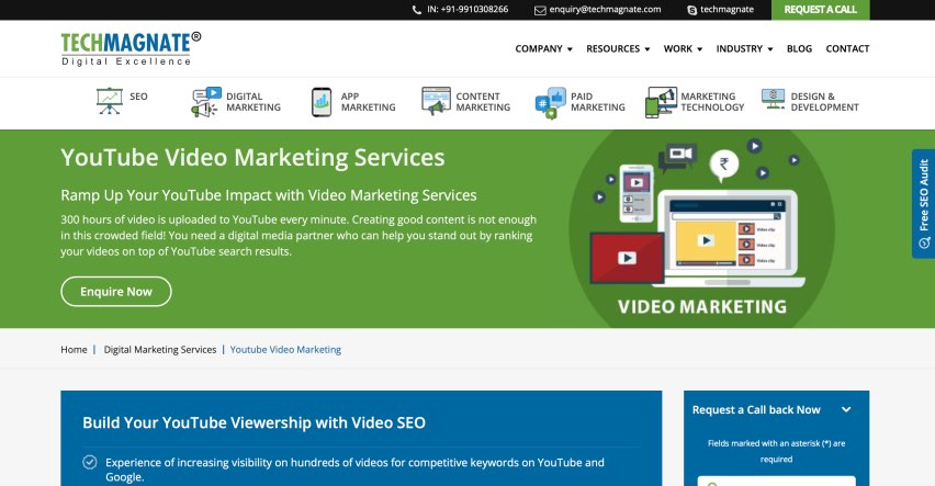 Techmagnate Best YouTuve Video Marketing Services