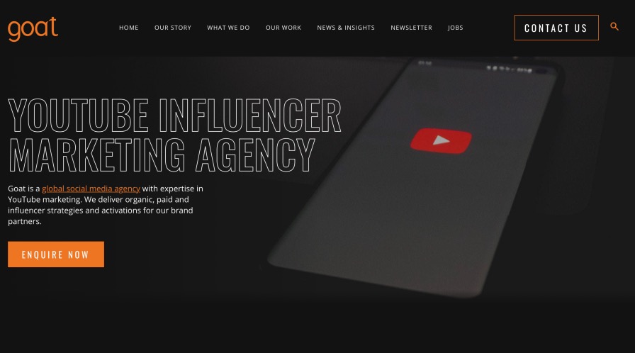 The Goat Best YouTube Influencer Marketing Agency