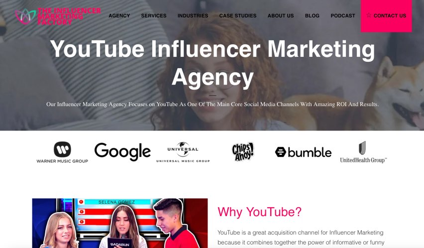 The Influencer Marketing Factory Best YouTube Agency