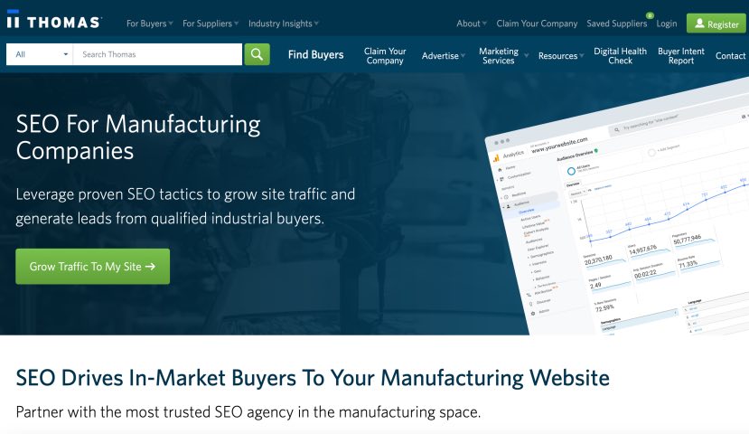 Thomasnet Best SEO Agency for Manufacturing Companies