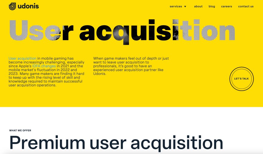 Udonis Mobile App User Acquisition Services