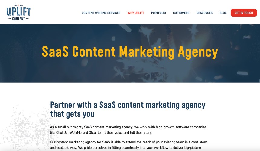 Uplift Top SaaS Content Marketing Agency