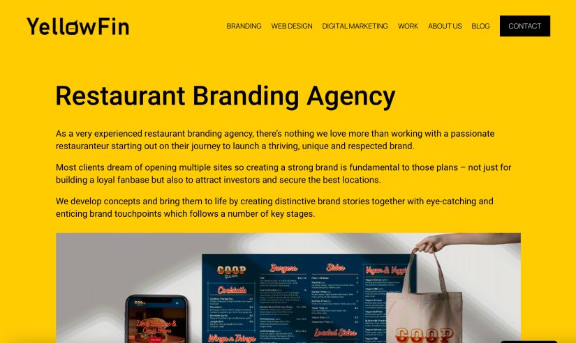 YellowFin Best Branding Agency for Restaurants