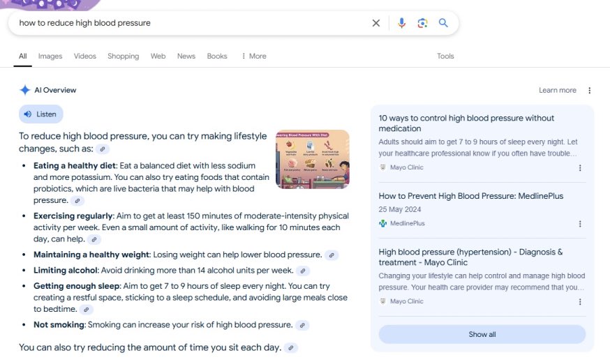 How to Reduce High Blood Pressure Google Search Sample