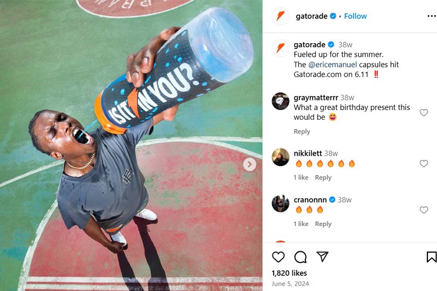 Gatorade Instagram ad example